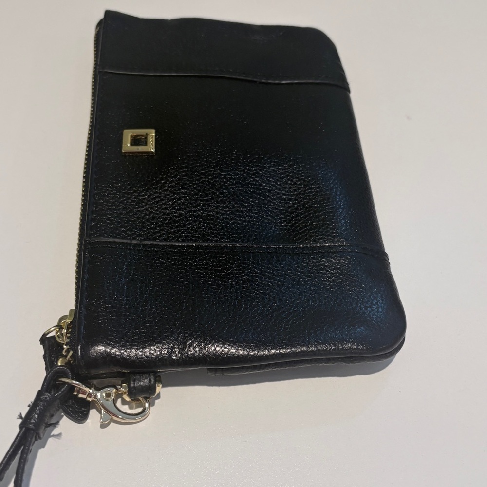 Classic Black Leather Wristlet Clutch - Picture 8 of 10